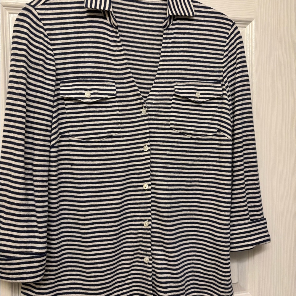 Striped Button-Up Shirt